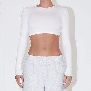 KHY Archive Long Sleeve Wrap Top in White Size Medium NWT